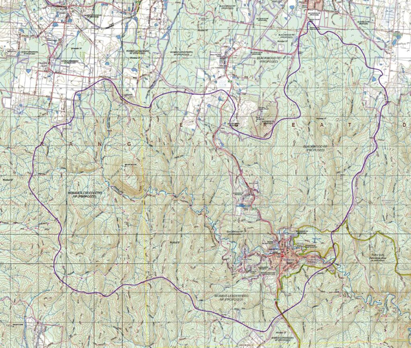 Map of catchment area